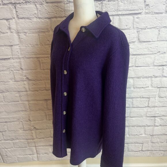 Appleseeds Women’s NWT Casual 100% Wool Lagenlook Button Down Size Large - Picture 6 of 8